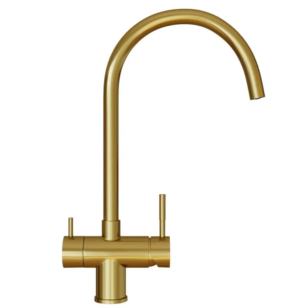 Фото 2 Смеситель для кухни Mixline MLSS 0326 Gold с выходом под фильтр поворотный излив 27.5 см цвет золотистый Фото 2 Смеситель для кухни Mixline MLSS 0326 Gold с выходом под фильтр поворотный излив 27.5 см цвет золотистый