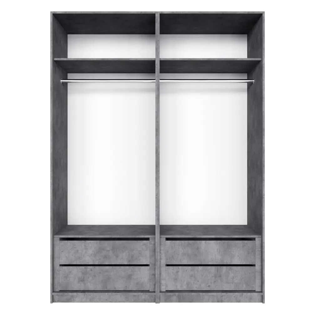 Фото 2 Шкаф распашной Мебельная компания е1 LCKS2_G_2M1_1600_BT 162x220x52.5 см ЛДСП цвет бетон