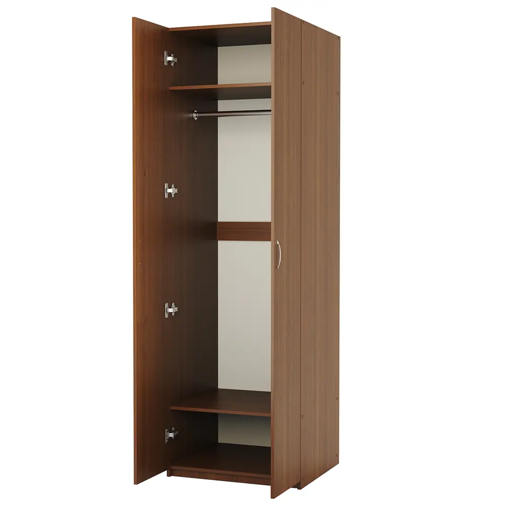 Фото 2 Шкаф распашной Гамма 1901022274 80x240x60 см ЛДСП цвет орех Фото 2 Шкаф распашной Гамма 1901022274 80x240x60 см ЛДСП цвет орех