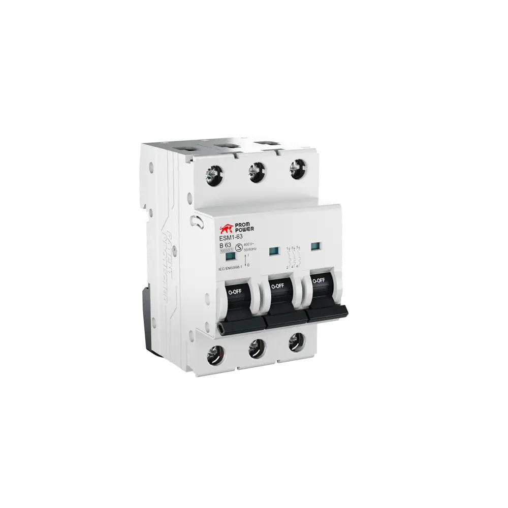 Фото 2 Автоматический выключатель Prompower ESM2-63 3P C40 А 6 кА ESM263C403 Фото 2 Автоматический выключатель Prompower ESM2-63 3P C40 А 6 кА ESM263C403