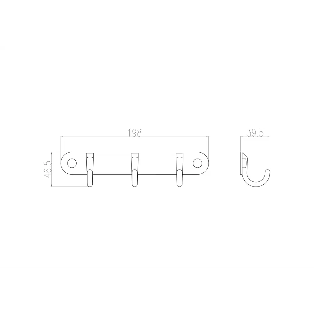 Фото 2 Вешалка с 3 крючками для ванной WONZON & WOGHAND WW-9384-3 хром