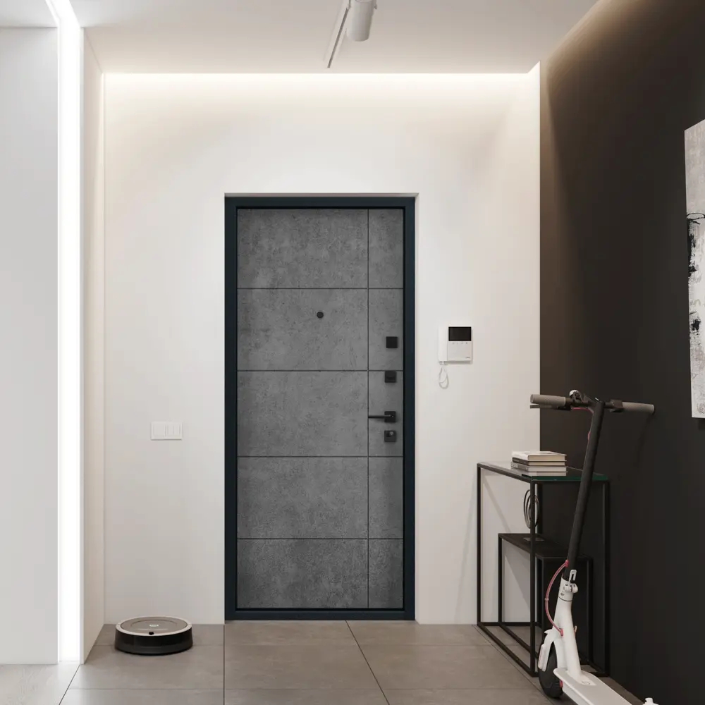 Фото 4 Входная дверь Torex Flat-M правый 205x95см бетон темно-серый Фото 4 Входная дверь Torex Flat-M правый 205x95см бетон темно-серый