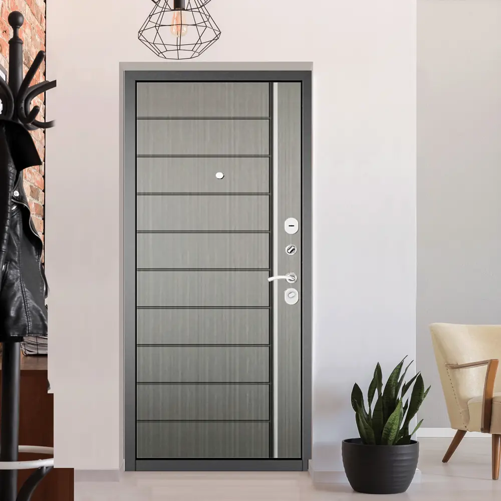 Фото 4 Входная дверь Mastino Apartment правый 205x86см орех пепельный Фото 4 Входная дверь Mastino Apartment правый 205x86см орех пепельный