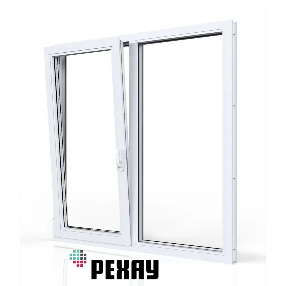 Фото 7 Пластиковое окно Rehau Blitz 1300x1300мм (ВхШ) двухстворчатое поворотно-откидноеидное левое/глухое правое двухкамерный стеклопакет белый/золотой дуб Фото 7 Пластиковое окно Rehau Blitz 1300x1300мм (ВхШ) двухстворчатое поворотно-откидноеидное левое/глухое правое двухкамерный стеклопакет белый/золотой дуб
