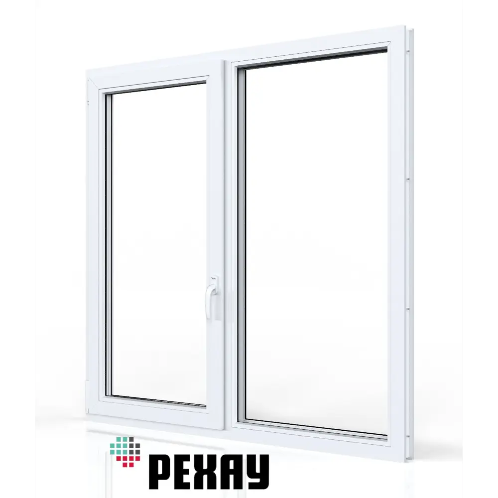 Фото 5 Пластиковое окно Rehau Blitz 1300x1300мм (ВхШ) двухстворчатое поворотно-откидноеидное левое/глухое правое двухкамерный стеклопакет белый/золотой дуб Фото 5 Пластиковое окно Rehau Blitz 1300x1300мм (ВхШ) двухстворчатое поворотно-откидноеидное левое/глухое правое двухкамерный стеклопакет белый/золотой дуб