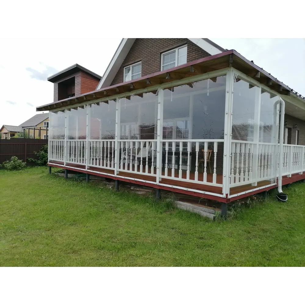 Фото 3 Мягкое окно ПВХ до -39°C 120x120см окантовка ПВХ до -39°C белая поворотная скоба (полиамид)