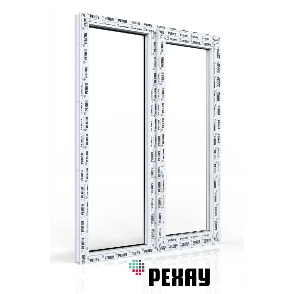 Фото 3 Пластиковое окно ПВХ Rehau двухстворчатое глухое левое/ поворотное-откидное правое 1500x1300мм (ВхШ) двухкамерный стеклопакет антрацитово-серый/белый