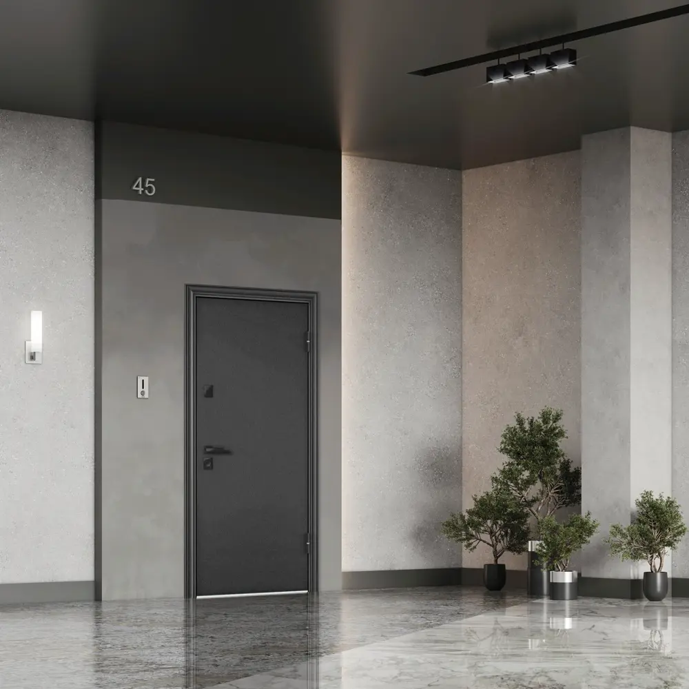 Фото 3 Входная дверь Torex Defender Х 207x88см правый цвет бьянко/колоре неро с зеркалом Фото 3 Входная дверь Torex Defender Х 207x88см правый цвет бьянко/колоре неро с зеркалом