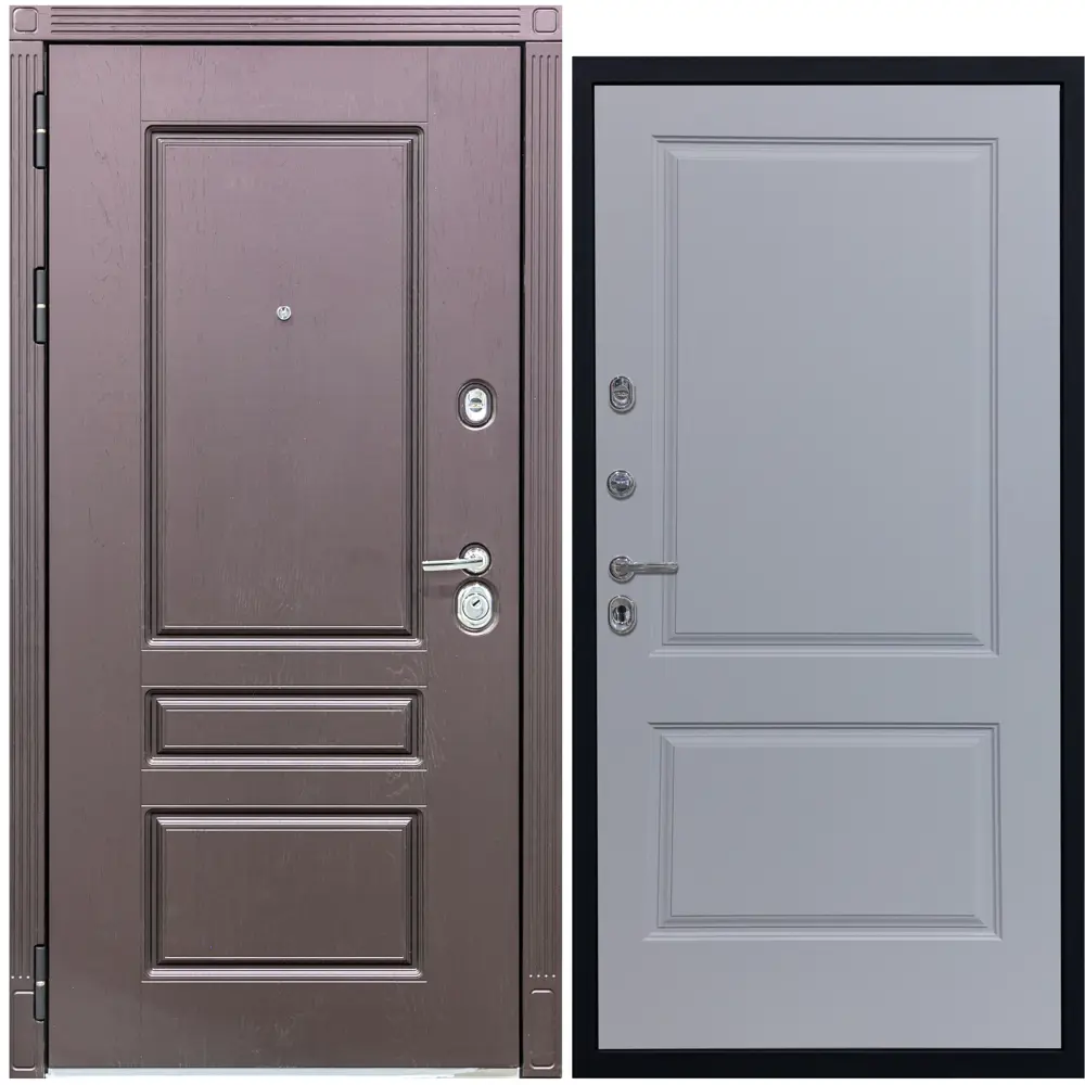 Фото Входная дверь Diva ДХ-27 205x96см левый крафтовый дуб/Д7 силк маус