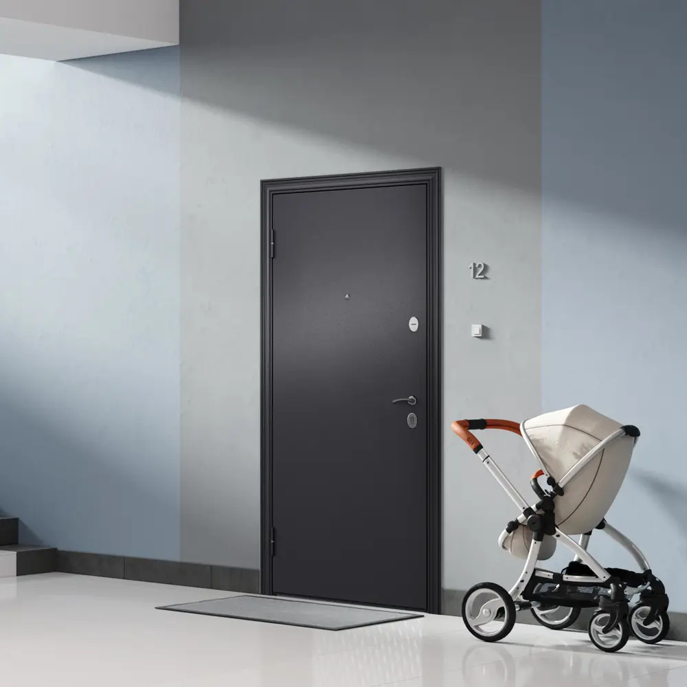 Фото 3 Входная дверь Torex Flat-M левый 205x95см цвет темно-серый букле графит/акация кантори Фото 3 Входная дверь Torex Flat-M левый 205x95см цвет темно-серый букле графит/акация кантори