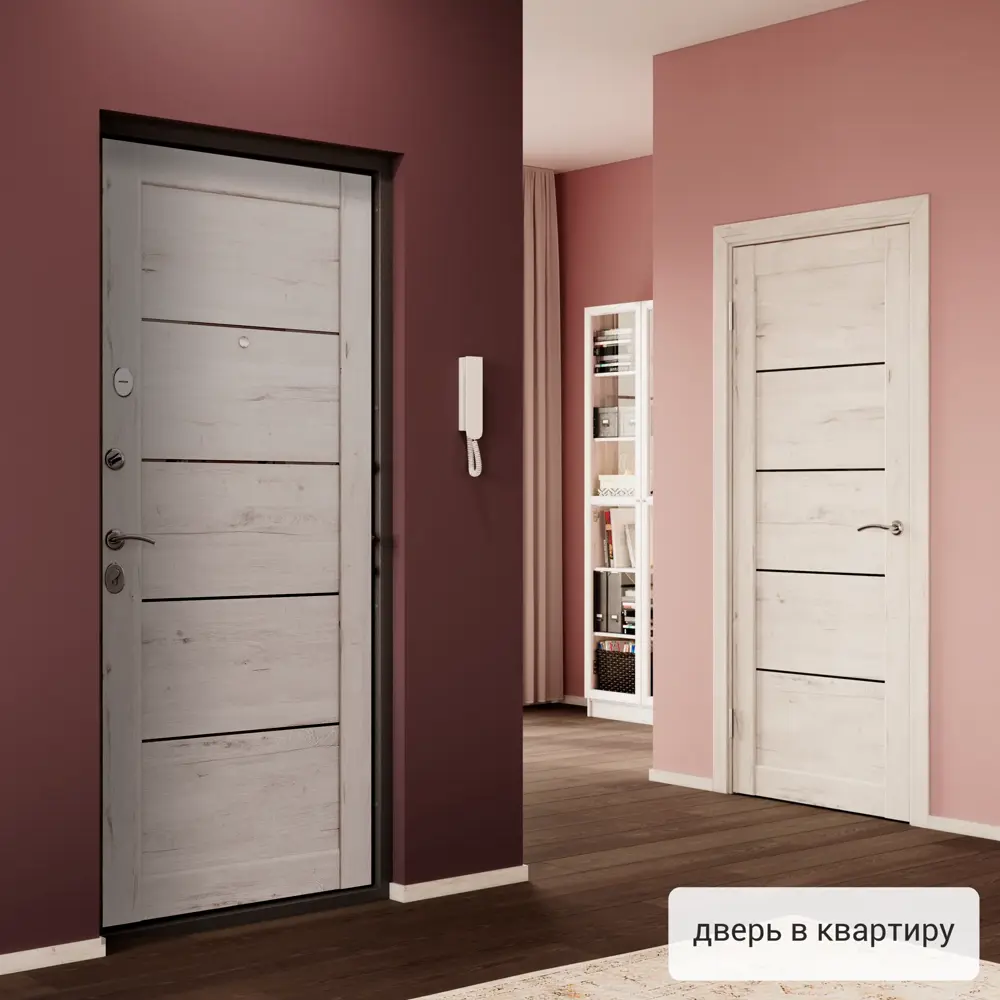 Фото 3 Входная дверь Torex Flat-L левый 205x95см цвет сосна тоскана Фото 3 Входная дверь Torex Flat-L левый 205x95см цвет сосна тоскана
