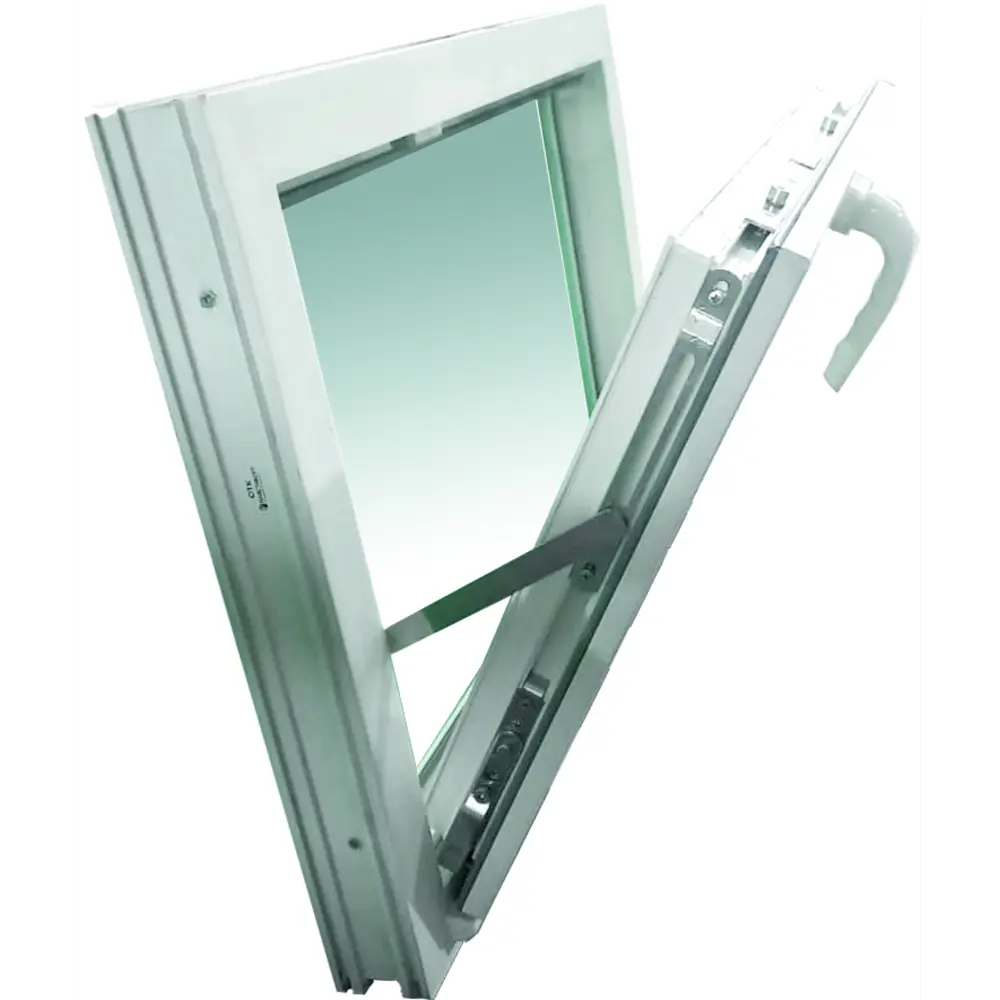 Фото Пластиковое окно ПВХ Deceuninck одностворчатое 500x1300мм (ВхШ) двухкамерный стеклопакет белый