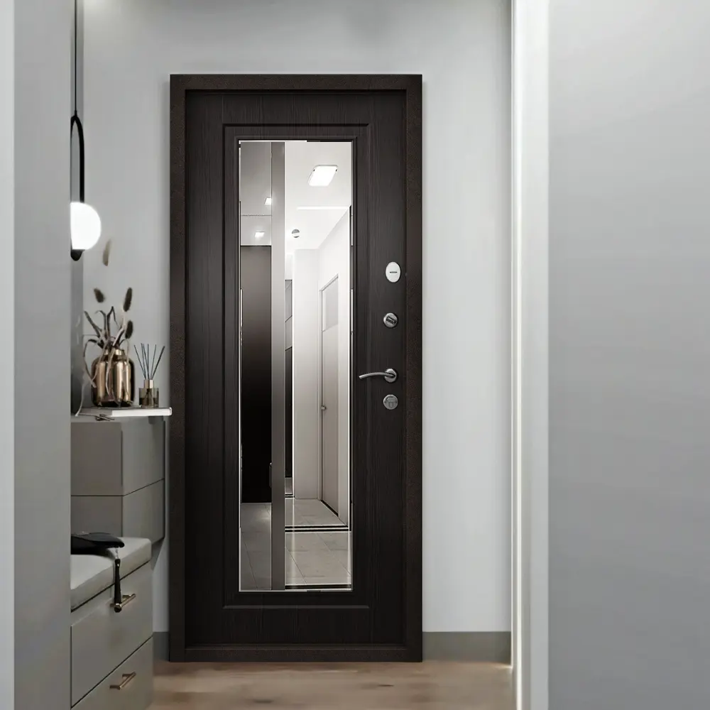 Фото 5 Входная дверь Torex Flat 205x95см правый цвет венге/медь с зеркалом Фото 5 Входная дверь Torex Flat 205x95см правый цвет венге/медь с зеркалом