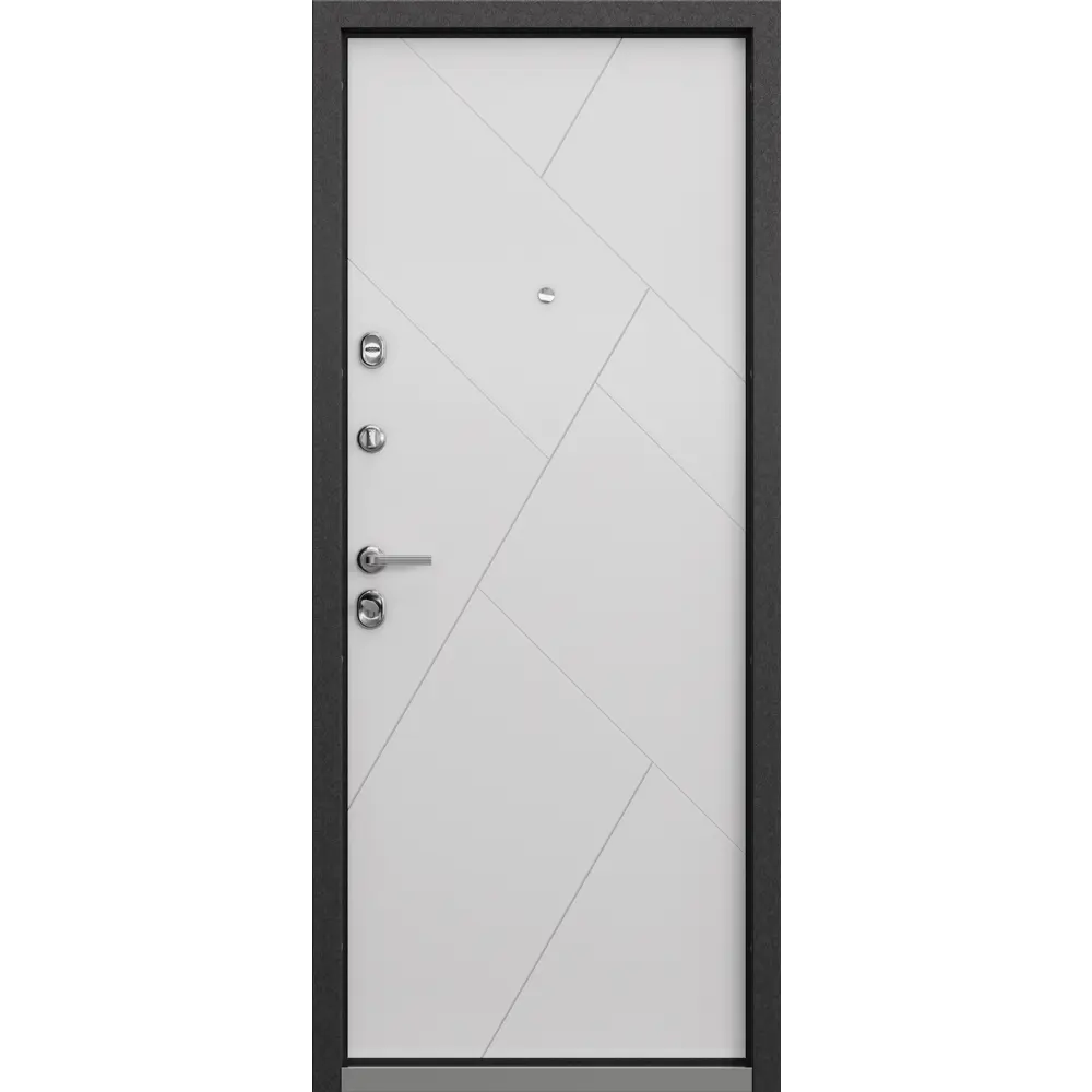 Фото 2 Входная дверь Torex Defender левый 205x88см цвет черный шелк/белый Фото 2 Входная дверь Torex Defender левый 205x88см цвет черный шелк/белый