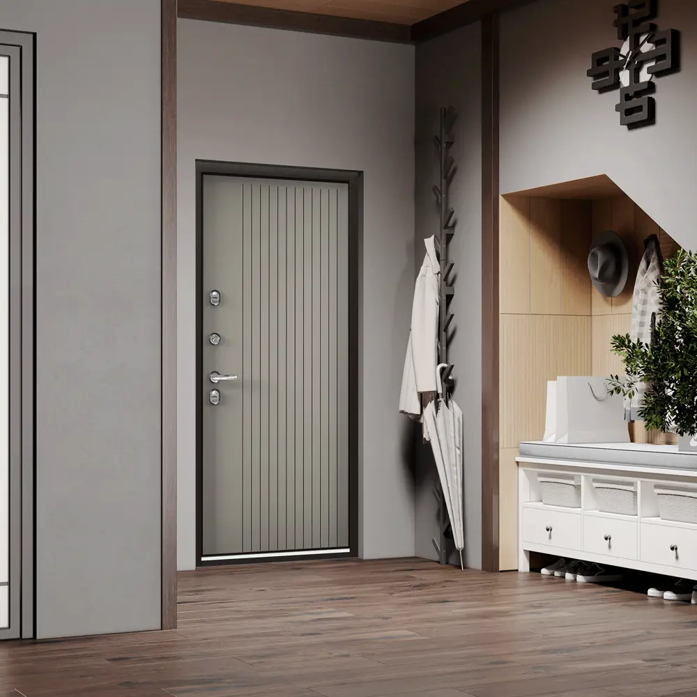 Фото 4 Входная дверь Torex Village advanced левый 205x95см цвет темно-серый букле графит/крема Фото 4 Входная дверь Torex Village advanced левый 205x95см цвет темно-серый букле графит/крема