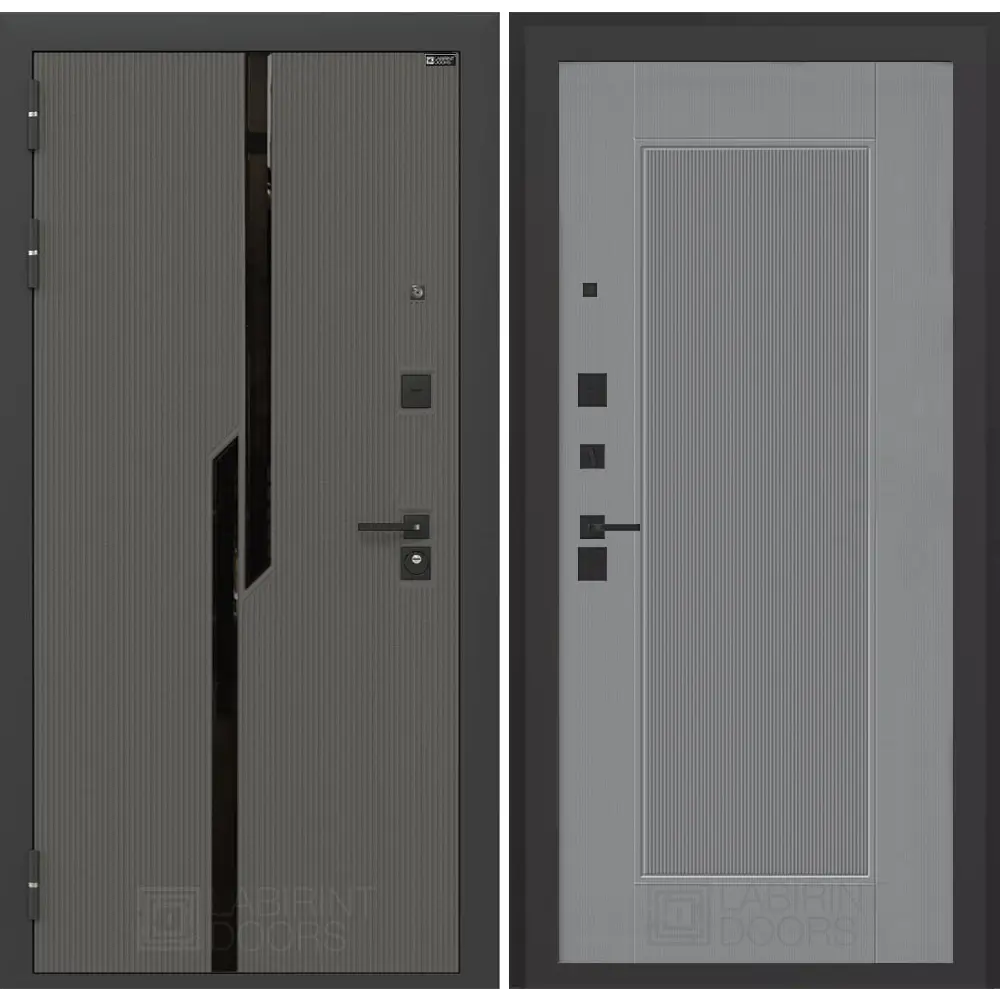 Фото Входная дверь Labirintdoors Карбон 205x96см левый цвет серый софт рельеф/лофт графит с панелью П30 Фото Входная дверь Labirintdoors Карбон 205x96см левый цвет серый софт рельеф/лофт графит с панелью П30