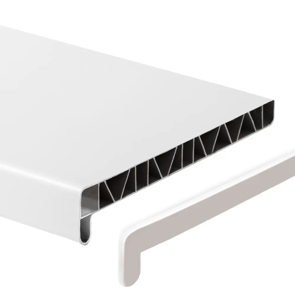 Фото Подоконник Центурион 800x400мм белый матовый с заглушкой Фото Подоконник Центурион 800x400мм белый матовый с заглушкой