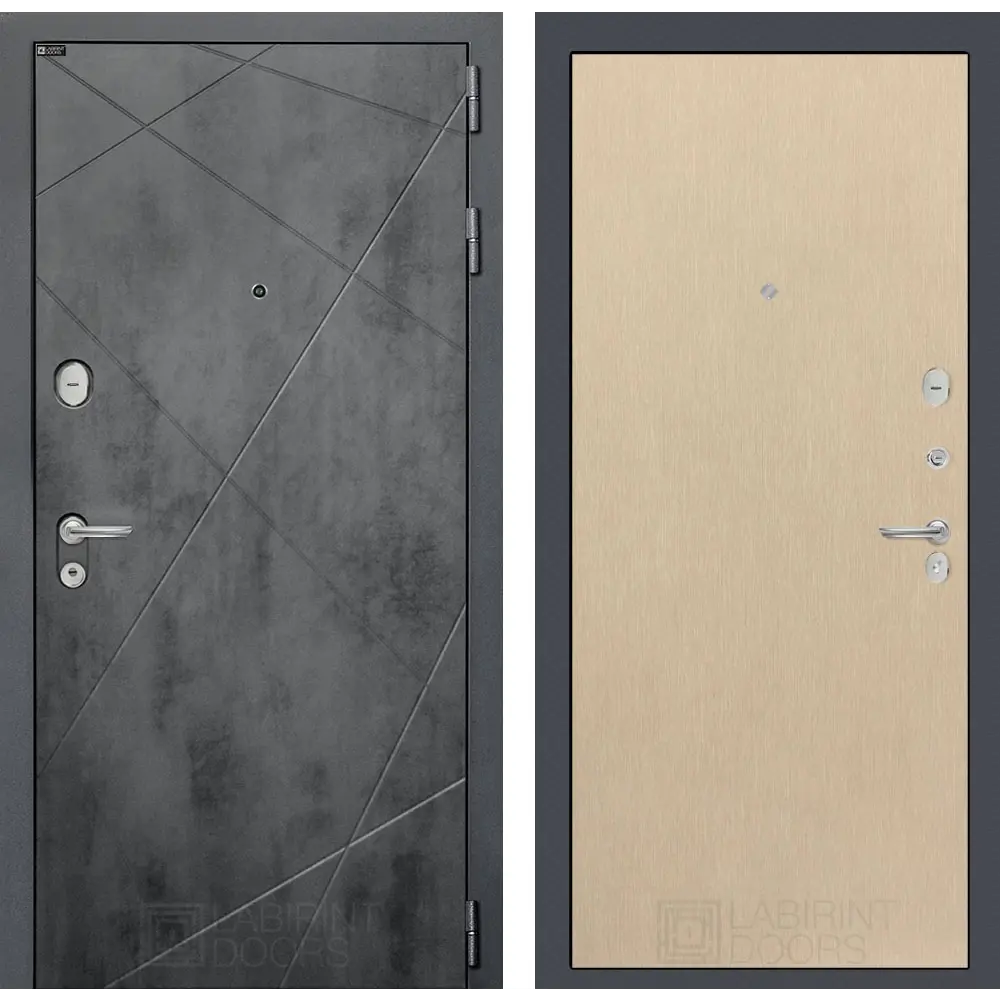 Фото Входная дверь Labirintdoors Лофт с панелью П05 правый 205x96см цвет бетон темный/венге светлый Фото Входная дверь Labirintdoors Лофт с панелью П05 правый 205x96см цвет бетон темный/венге светлый