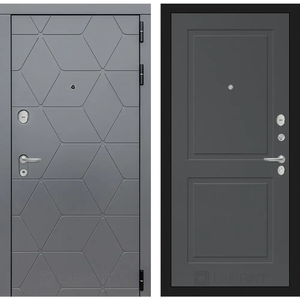 Фото Входная дверь Labirintdoors Космо правый 205x88см цвет графит софт/графит софт Фото Входная дверь Labirintdoors Космо правый 205x88см цвет графит софт/графит софт