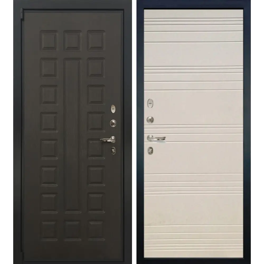 Фото Входная дверь Lex Неаполь внутренняя панель № 63 левый 205x96см цвет венге/дуб фактурный крем Фото Входная дверь Lex Неаполь внутренняя панель № 63 левый 205x96см цвет венге/дуб фактурный крем