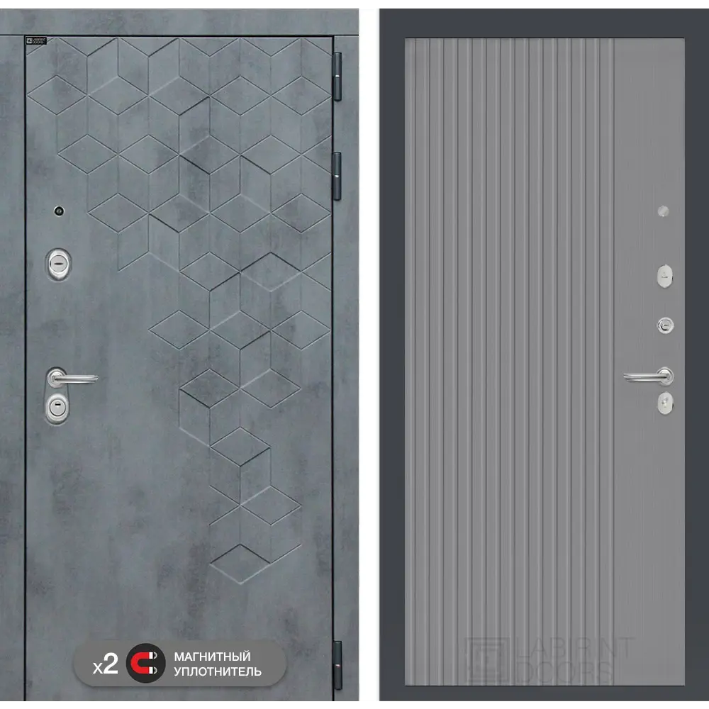 Фото Входная дверь Labirintdoors Бетон Хомс правый 205x88см цвет бетон темный/серый софт рельеф Фото Входная дверь Labirintdoors Бетон Хомс правый 205x88см цвет бетон темный/серый софт рельеф