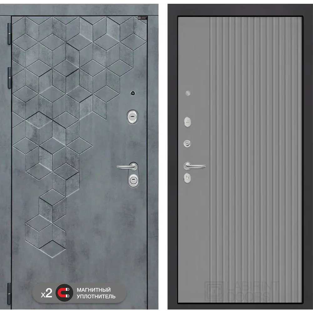 Фото Входная дверь Labirintdoors Бетон Хомс левый 205x96см цвет бетон темный/серый софт рельеф Фото Входная дверь Labirintdoors Бетон Хомс левый 205x96см цвет бетон темный/серый софт рельеф