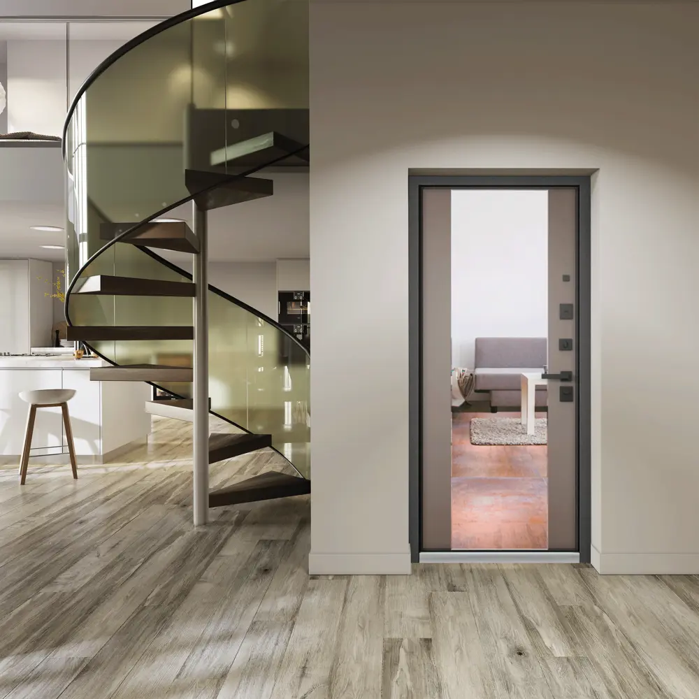 Фото 4 Входная дверь Mastino Loft правый 205x86см цвет коричневый/коричневый с зеркалом Фото 4 Входная дверь Mastino Loft правый 205x86см цвет коричневый/коричневый с зеркалом