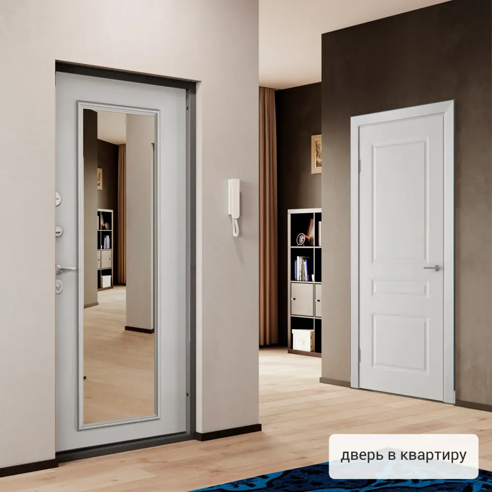 Фото 4 Входная дверь Torex Flat-L левый 205x95см цвет черный шелк/лиственница белая с зеркалом замки 2-го и 4-го класса Фото 4 Входная дверь Torex Flat-L левый 205x95см цвет черный шелк/лиственница белая с зеркалом замки 2-го и 4-го класса