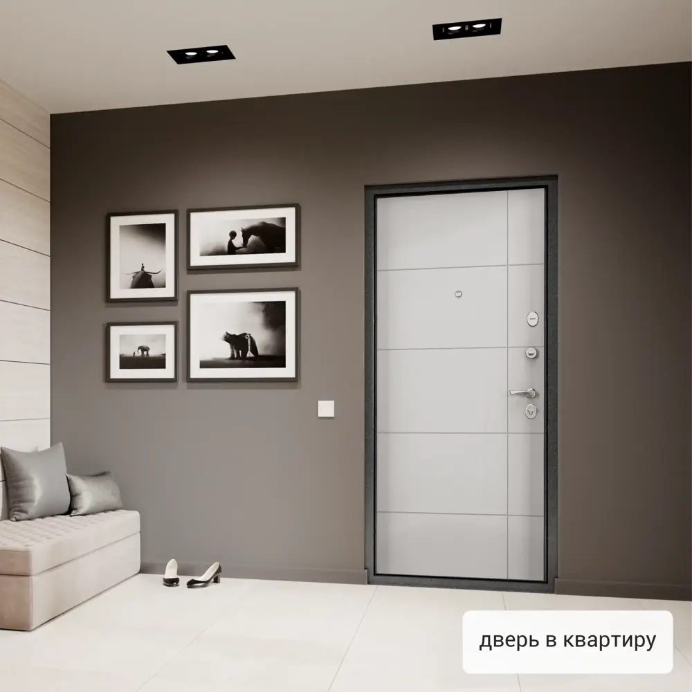 Фото 5 Входная дверь Torex Flat-M правый 210x100см цвет оскуро/лиственница белая Фото 5 Входная дверь Torex Flat-M правый 210x100см цвет оскуро/лиственница белая
