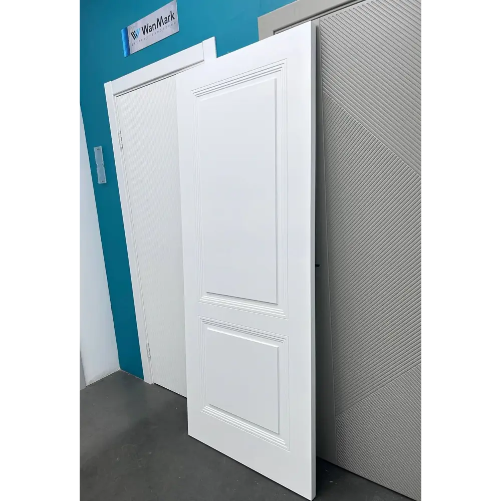 Фото 7 Комплект межкомнатной двери Wanmark Уно-2 глухая 200x90см эмаль цвет белый с коробом и наличниками Фото 7 Комплект межкомнатной двери Wanmark Уно-2 глухая 200x90см эмаль цвет белый с коробом и наличниками