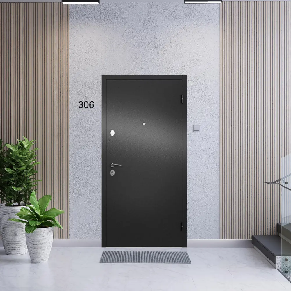 Фото 9 Входная дверь Unicorn Apartment X правый 205x96см графит букле/ларче бьянко Фото 9 Входная дверь Unicorn Apartment X правый 205x96см графит букле/ларче бьянко