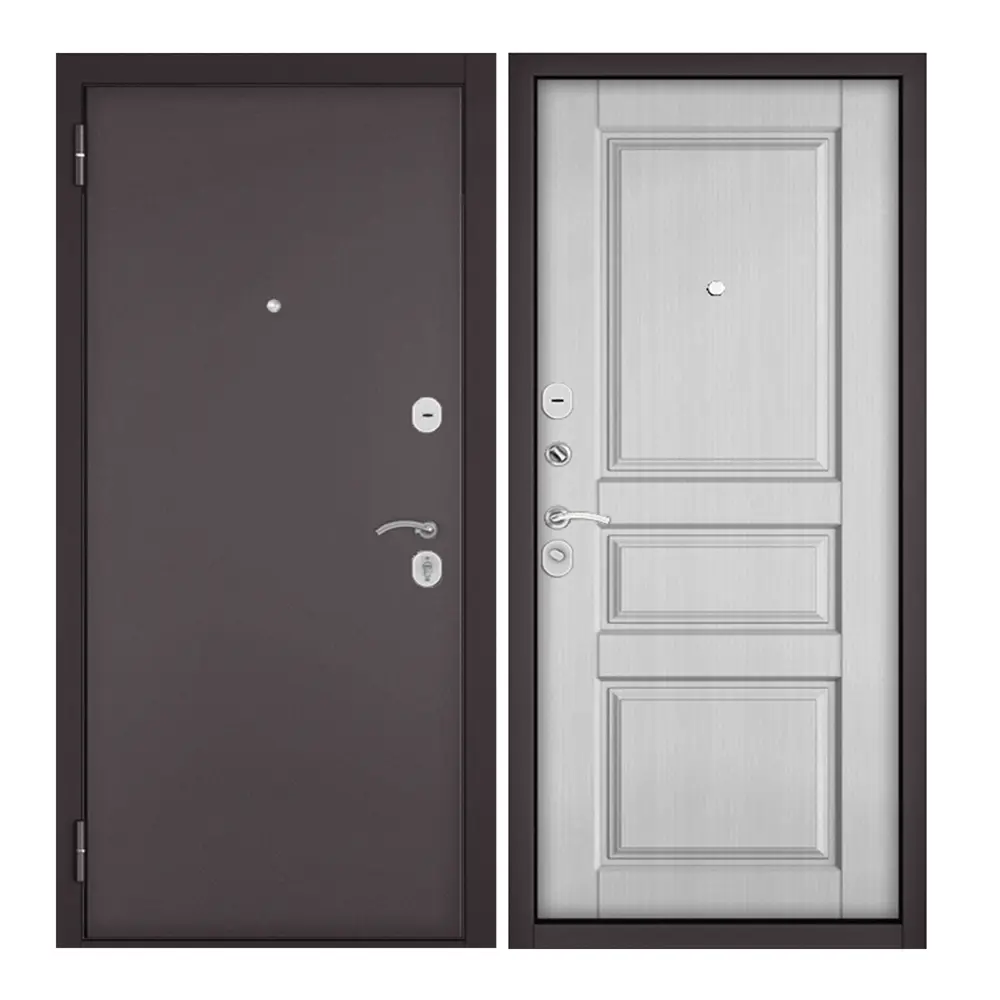 Фото 3 Входная дверь Unicorn Apartment левый 205x96см шоколад букле/белый ларче Фото 3 Входная дверь Unicorn Apartment левый 205x96см шоколад букле/белый ларче