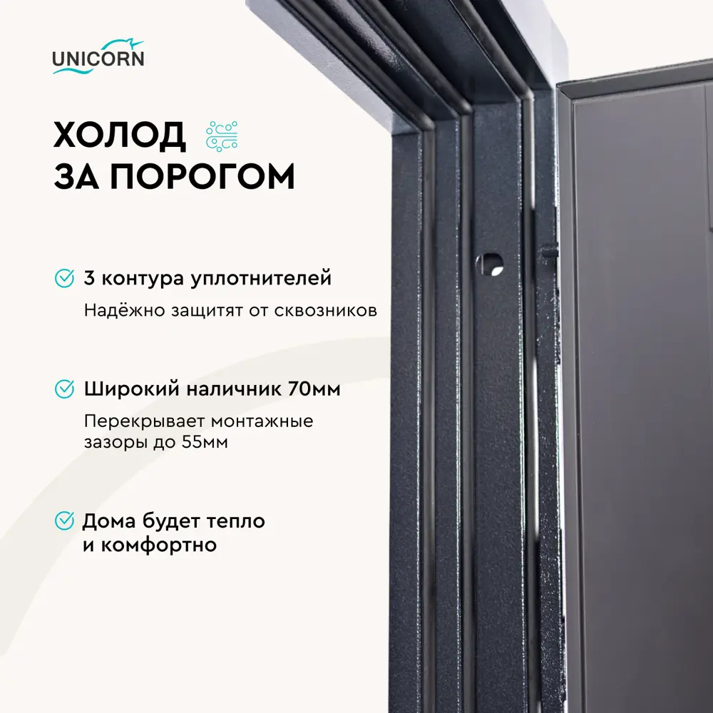 Фото 4 Входная дверь Unicorn Village optimal левый 205x96см графит букле/графит софт Фото 4 Входная дверь Unicorn Village optimal левый 205x96см графит букле/графит софт