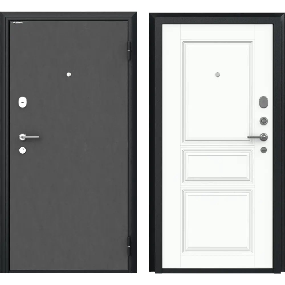 Фото Входная дверь Doorhan Премиум New правый 205x88см цвет штукатурка графит/супермат малибу классика Фото Входная дверь Doorhan Премиум New правый 205x88см цвет штукатурка графит/супермат малибу классика