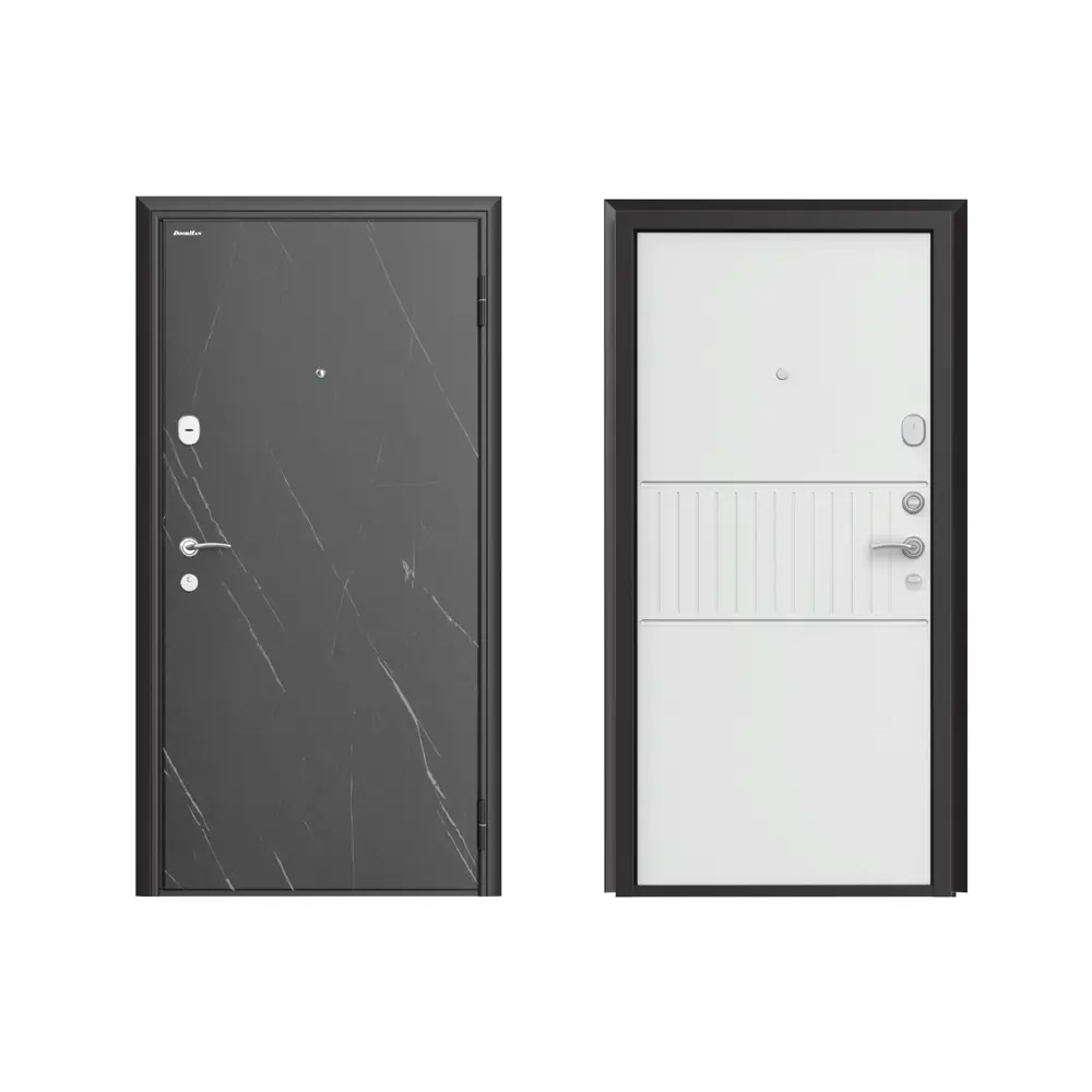 Фото Входная дверь Doorhan Премиум New правый 205x88см цвет гранит лава/софт белый рим Фото Входная дверь Doorhan Премиум New правый 205x88см цвет гранит лава/софт белый рим