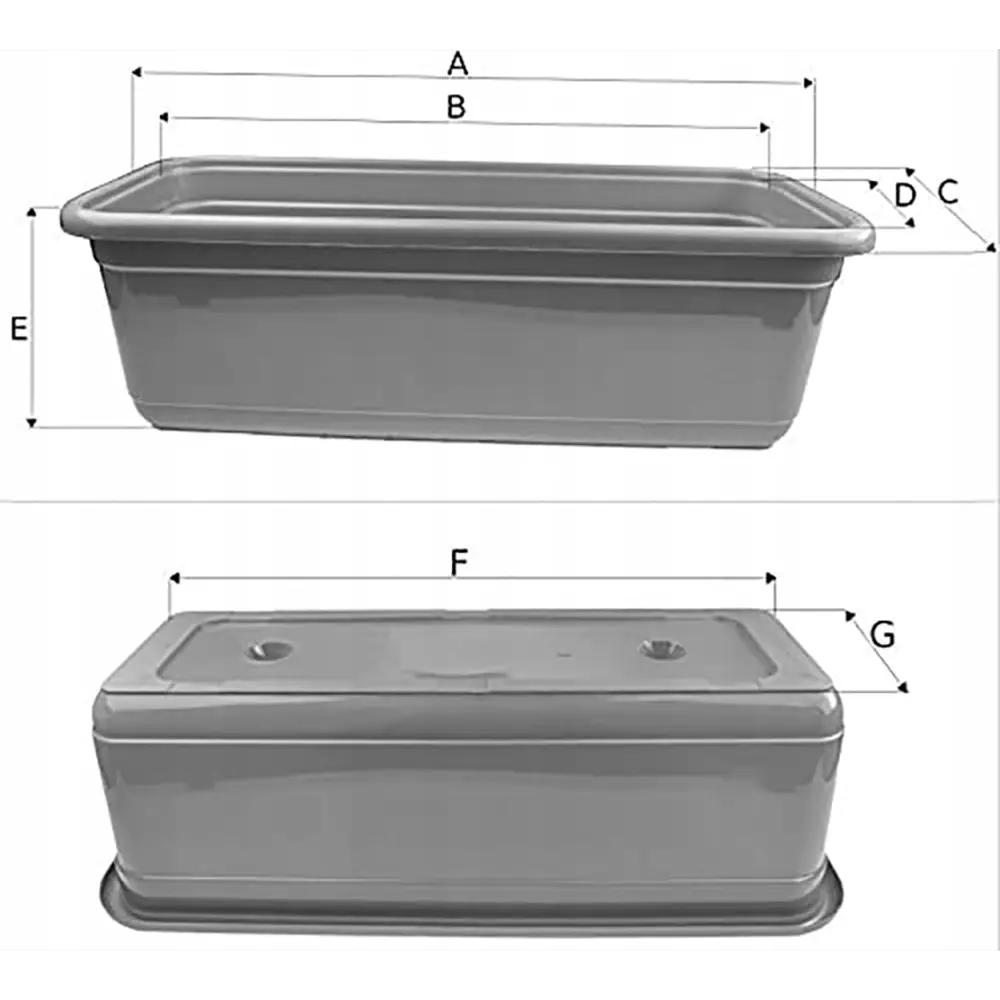 Фото 3 Балконный ящик Form-plastic Венус 60 см 16 см 6.4 л полипропилен серый/серебристый Фото 3 Балконный ящик Form-plastic Венус 60 см 16 см 6.4 л полипропилен серый/серебристый