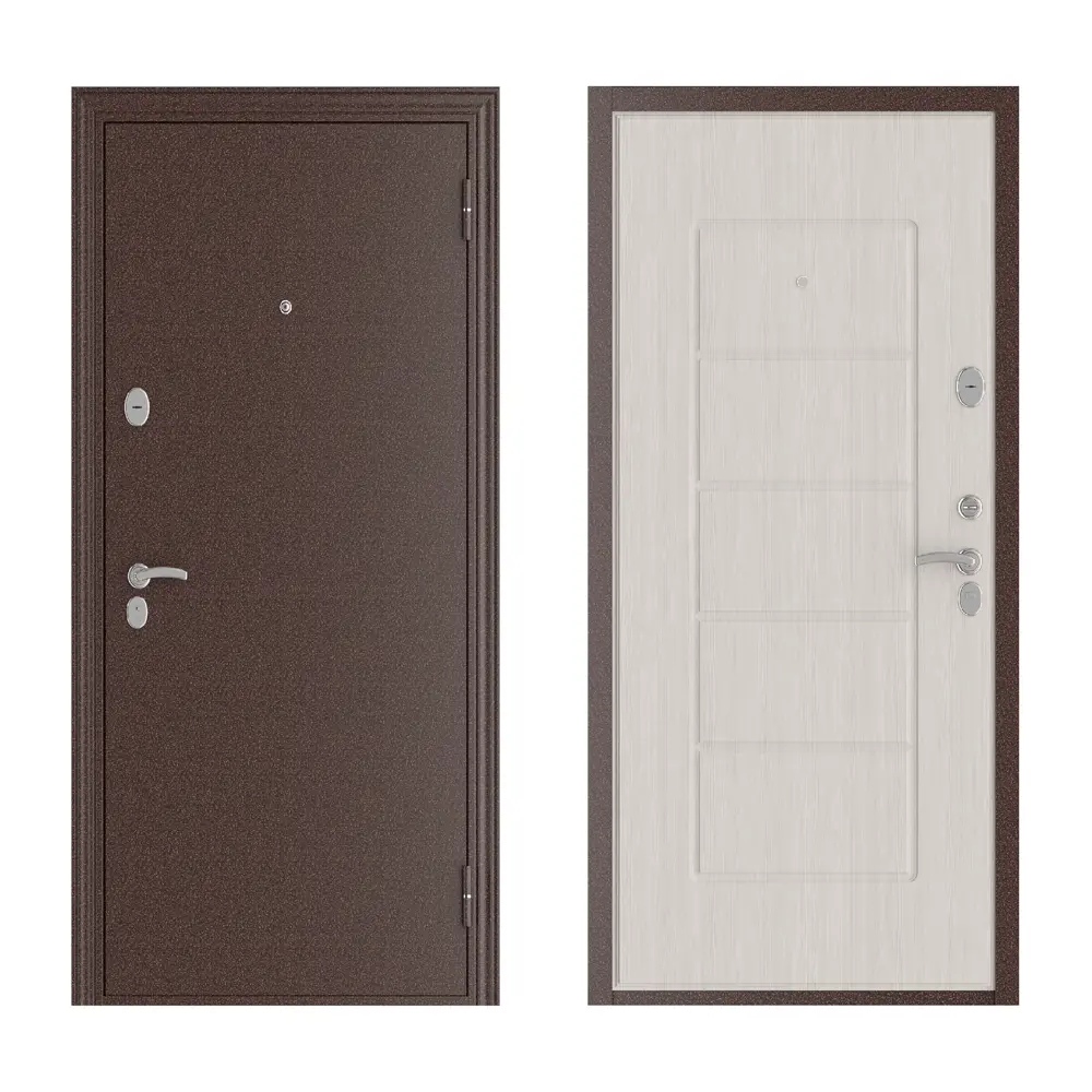 Фото Входная дверь Мега Home 205x97см сталь правый коричневый Фото Входная дверь Мега Home 205x97см сталь правый коричневый