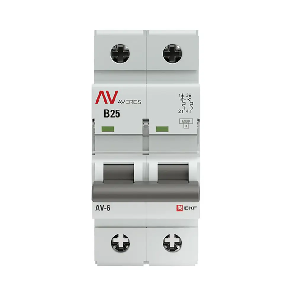 Фото 2 Автоматический выключатель EKF Averes AV-6 DC 2P B25 А 6 кА Фото 2 Автоматический выключатель EKF Averes AV-6 DC 2P B25 А 6 кА