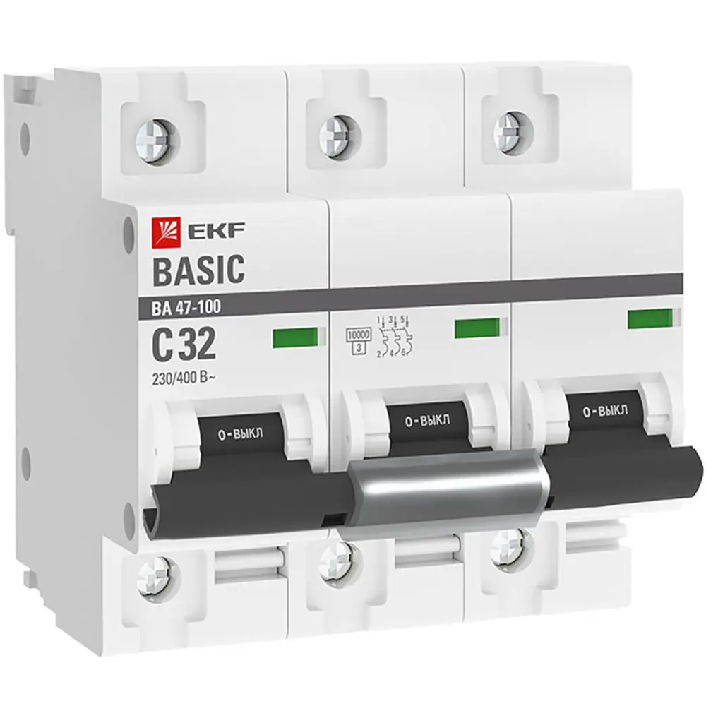 Фото Выключатель автоматический EKF Basic mcb47100-3-32C-bas 3Р 230В 32А Фото Выключатель автоматический EKF Basic mcb47100-3-32C-bas 3Р 230В 32А
