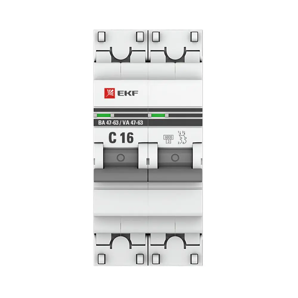 Фото 3 Выключатель автоматический EKF PROxima mcb4763-6-2-16C-pro 2Р 230В 16А Фото 3 Выключатель автоматический EKF PROxima mcb4763-6-2-16C-pro 2Р 230В 16А