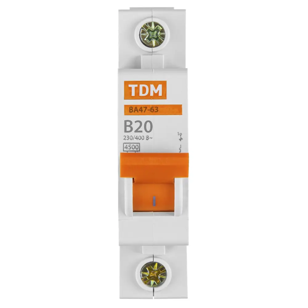 Фото 3 Автоматический выключатель Tdm Electric ВА47-63 1P B20 А 4.5 кА SQ0218-0040 Фото 3 Автоматический выключатель Tdm Electric ВА47-63 1P B20 А 4.5 кА SQ0218-0040