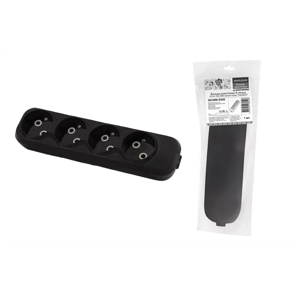 Фото Колодка для удлинителя TDM Electric SQ1806-0428 4 розетки без заземления 4000 Вт цвет черный Фото Колодка для удлинителя TDM Electric SQ1806-0428 4 розетки без заземления 4000 Вт цвет черный