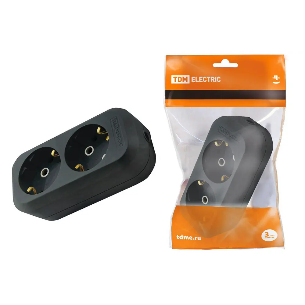 Фото Колодка для удлинителя TDM Electric SQ1806-0115 2 розетки с заземлением 2500 Вт цвет черный Фото Колодка для удлинителя TDM Electric SQ1806-0115 2 розетки с заземлением 2500 Вт цвет черный