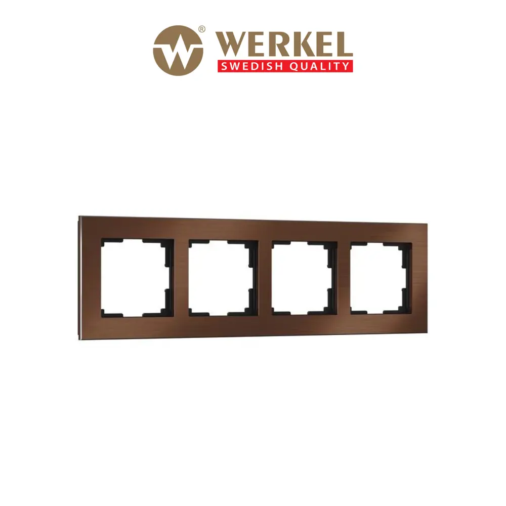Фото 4 Рамка для розеток и выключателей Werkel Aluminium 4 поста цвет коричневый алюминий Фото 4 Рамка для розеток и выключателей Werkel Aluminium 4 поста цвет коричневый алюминий