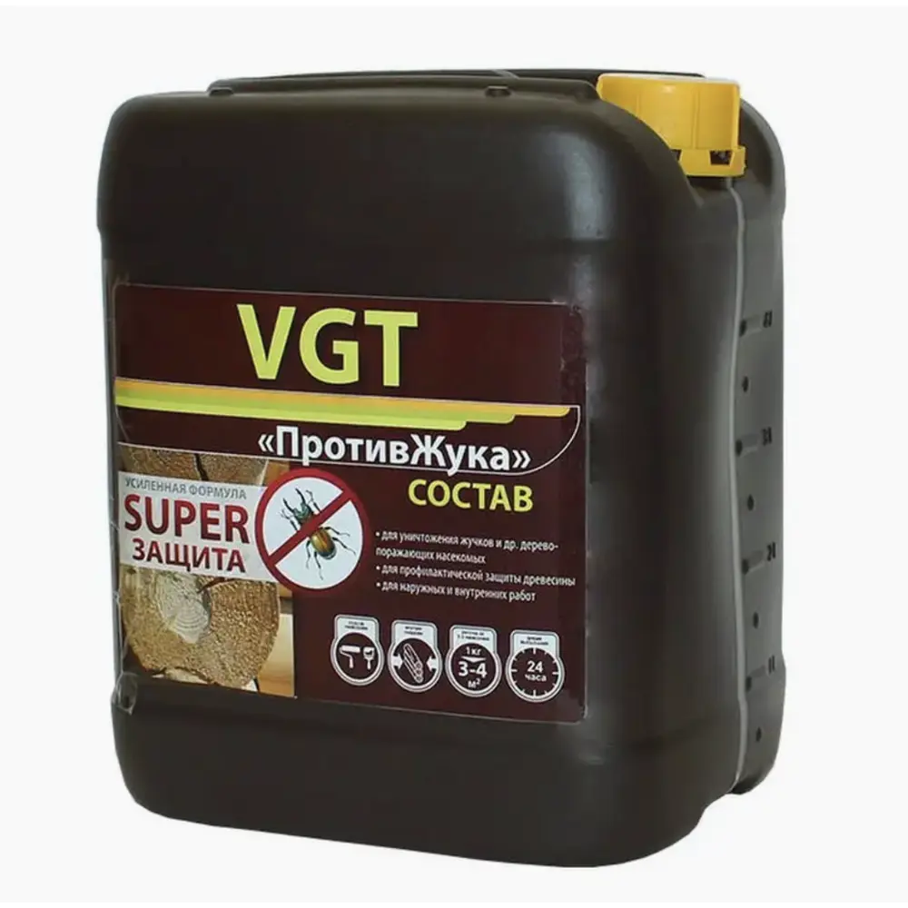 Фото Деревозащитный состав VGT ПротивЖук 5 кг Фото Деревозащитный состав VGT ПротивЖук 5 кг
