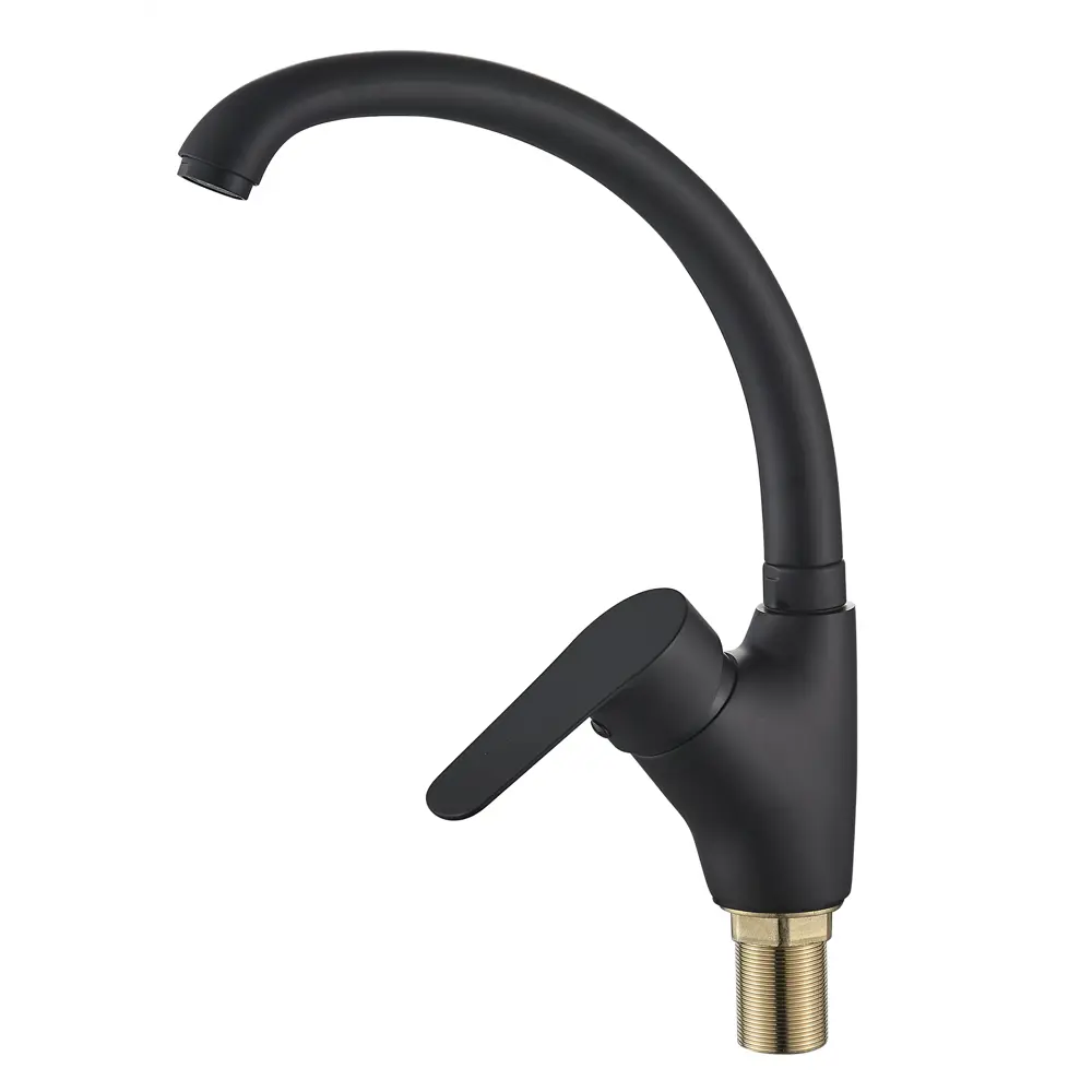 Фото 3 Смеситель для кухни Aloute A0813H поворотный излив 23 см цвет черный