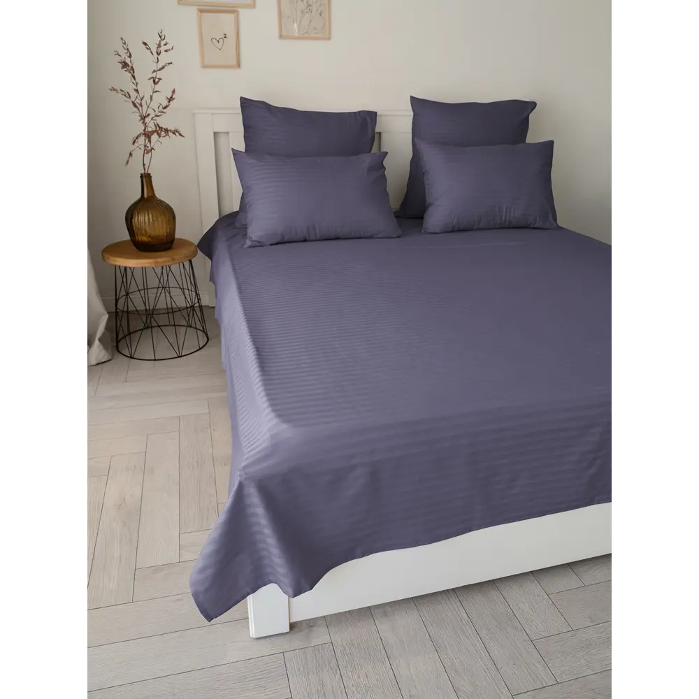 Фото 2 Простыня Denastia C011001 160x240 см, сатин, цвет фиолетовый Фото 2 Простыня Denastia C011001 160x240 см, сатин, цвет фиолетовый