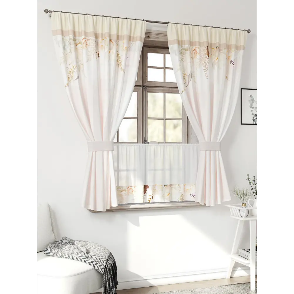 Фото 3 Комплект штор Comfy way Иномик - 01 CW705001-160 на шторной ленте 160x150 см цвет бежевый Фото 3 Комплект штор Comfy way Иномик - 01 CW705001-160 на шторной ленте 160x150 см цвет бежевый