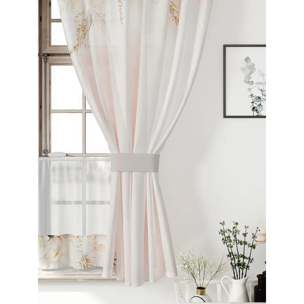 Фото Комплект штор Comfy way Иномик - 01 CW705001-160 на шторной ленте 160x150 см цвет бежевый Фото Комплект штор Comfy way Иномик - 01 CW705001-160 на шторной ленте 160x150 см цвет бежевый