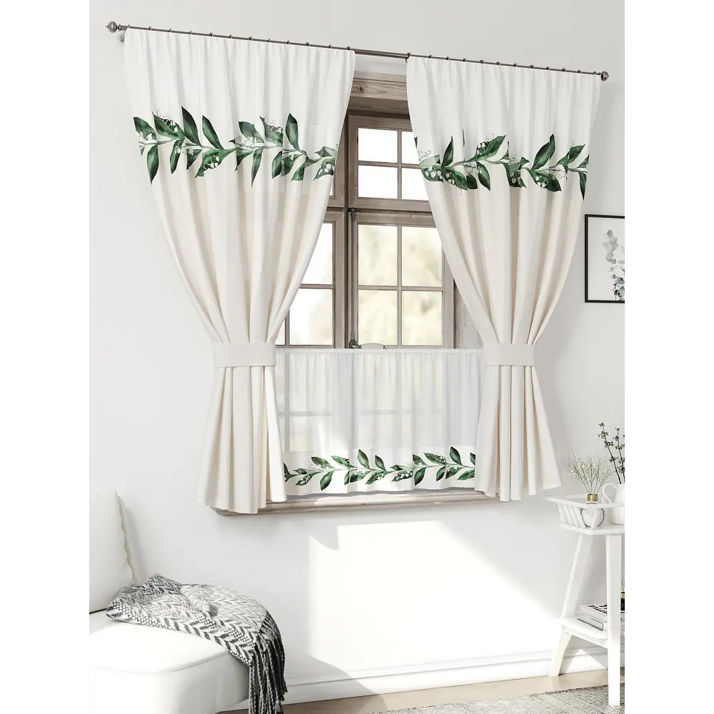 Фото Комплект штор Comfy way Иномик - 41 CW705041-160 на шторной ленте 160x150 см цвет бежевый Фото Комплект штор Comfy way Иномик - 41 CW705041-160 на шторной ленте 160x150 см цвет бежевый